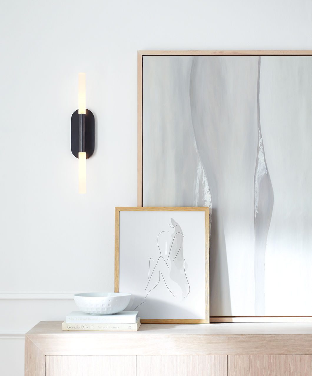 Rousseau Medium Vanity Sconce | Bronze | Etched Crystal