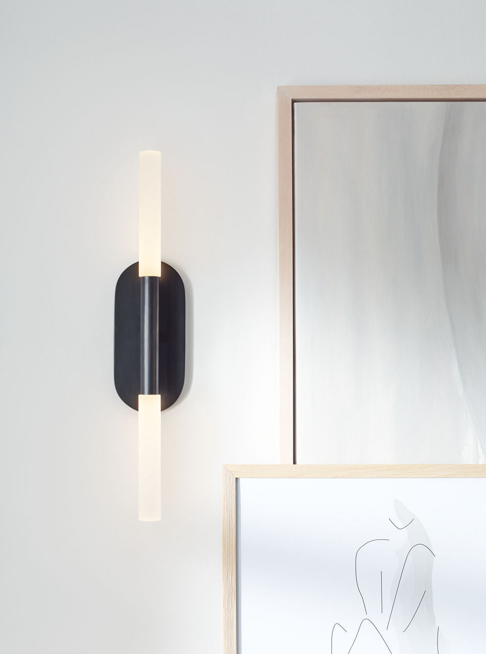 Rousseau Medium Vanity Sconce | Bronze | Etched Crystal