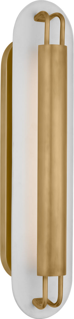 Teline 24" Oval Sconce | Antique-Burnished Brass and Matte White