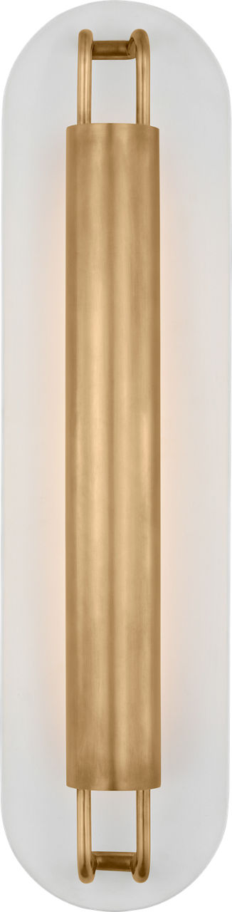 Teline 24" Oval Sconce | Antique-Burnished Brass and Matte White