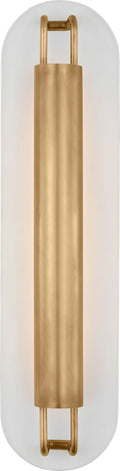 Teline 24" Oval Sconce | Antique-Burnished Brass and Matte White