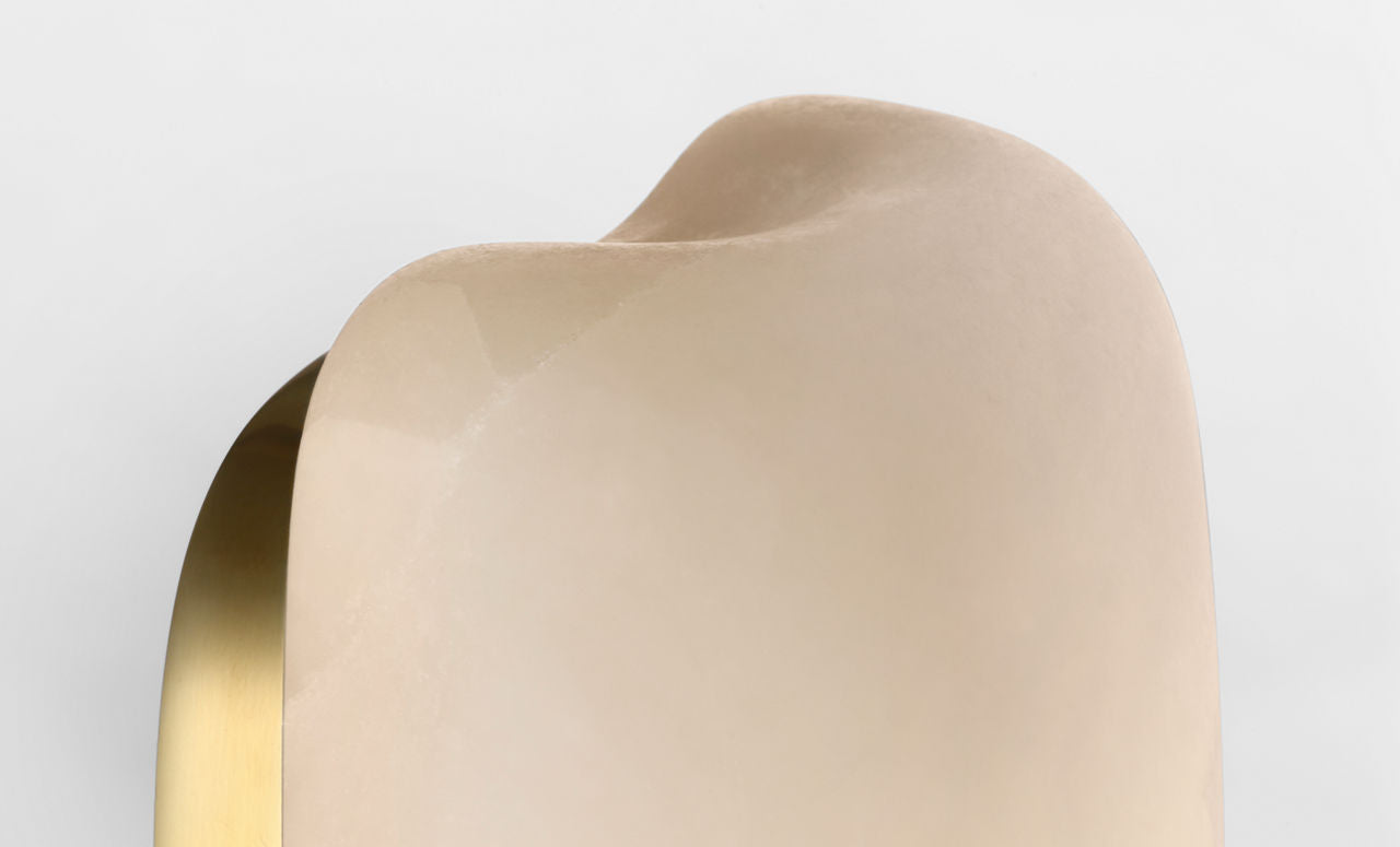 Formosa 26" Linear Sconce | Alabaster and Antique-Burnished Brass