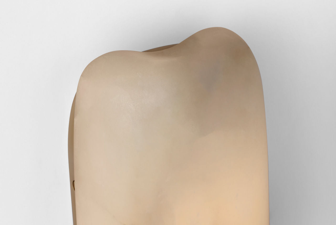 Formosa 26" Linear Sconce | Alabaster and Antique-Burnished Brass