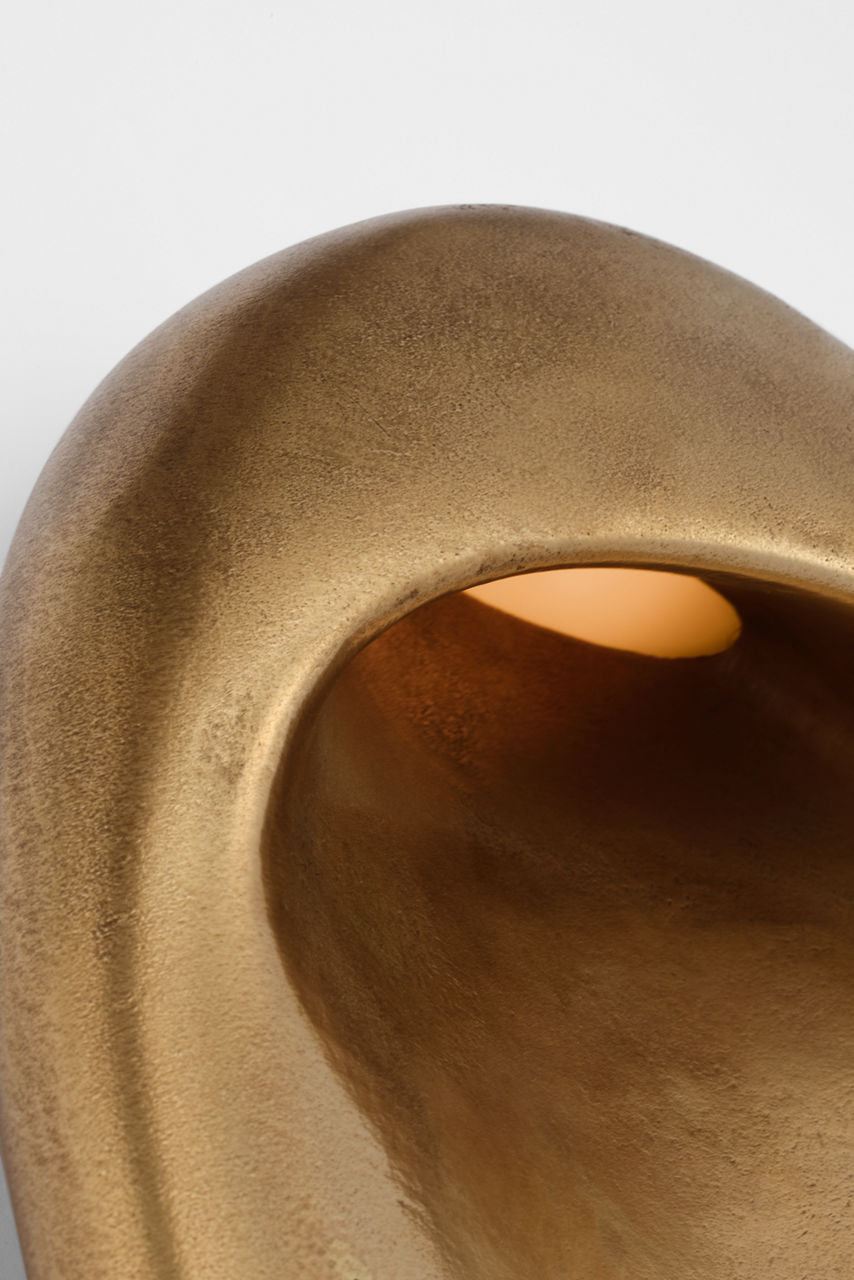 Esculpa 14" Rounded Wall Light | Museum Brass