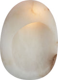 Esculpa 14" Rounded Wall Light | Alabaster and Antique-Burnished Brass