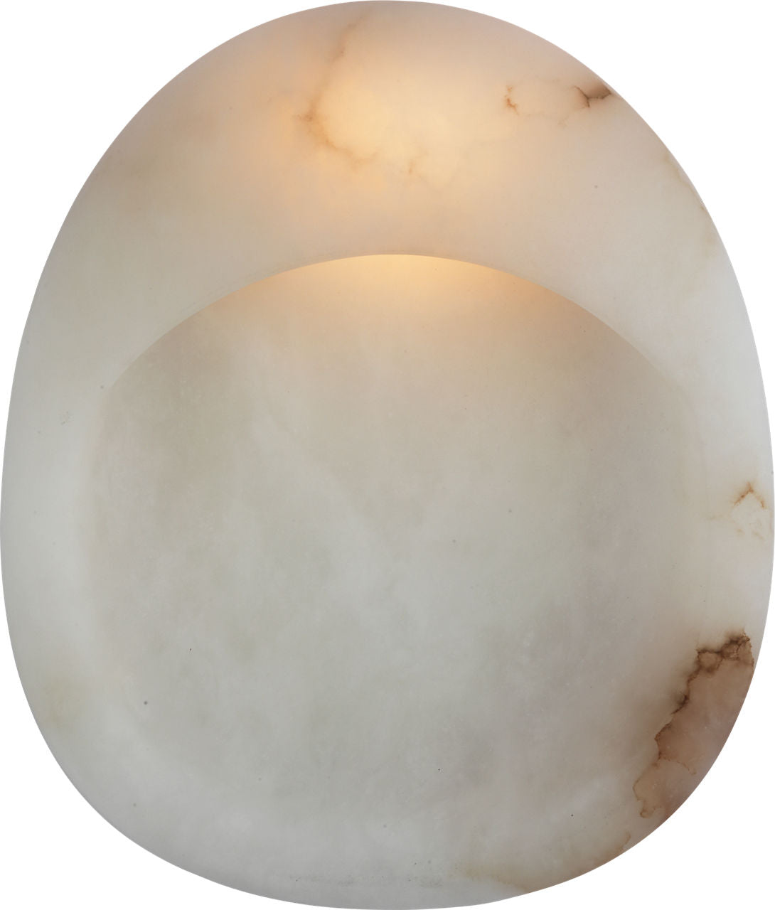 Esculpa 14" Rounded Wall Light | Alabaster and Antique-Burnished Brass