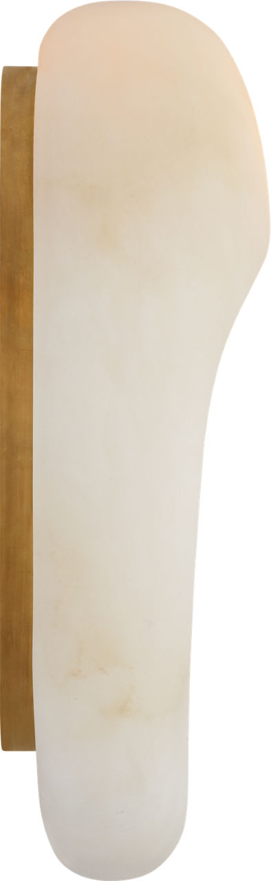Esculpa 14" Rounded Wall Light | Alabaster and Antique-Burnished Brass