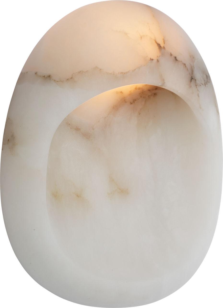 Esculpa 14" Rounded Wall Light | Alabaster and Bronze