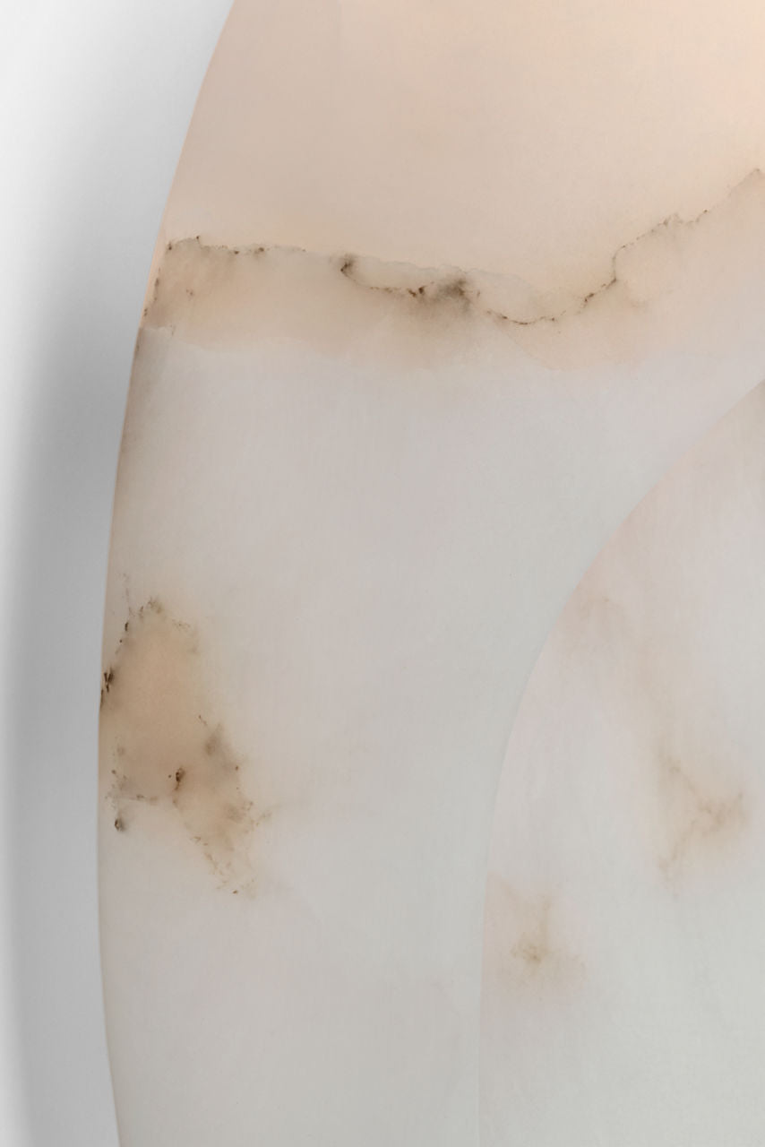 Esculpa 14" Rounded Wall Light | Alabaster and Bronze