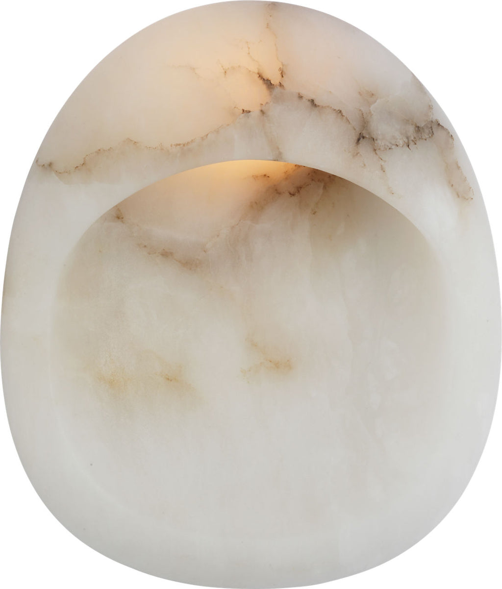 Esculpa 14" Rounded Wall Light | Alabaster and Bronze