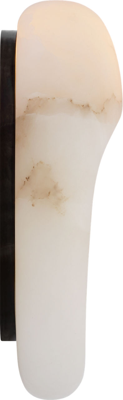 Esculpa 14" Rounded Wall Light | Alabaster and Bronze