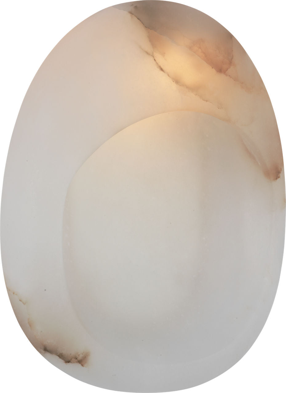 Esculpa 14" Rounded Wall Light | Alabaster and Polished Nickel