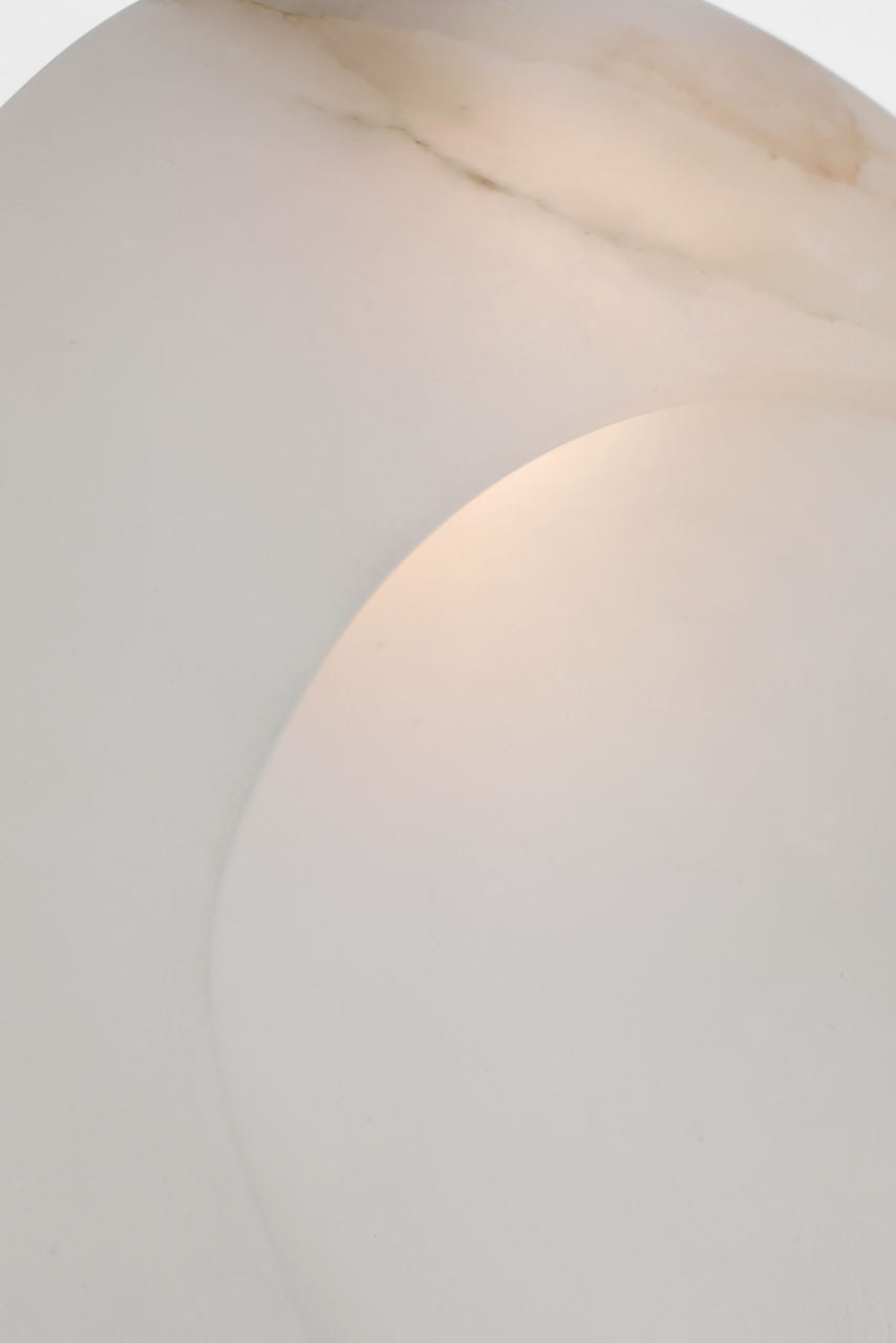 Esculpa 14" Rounded Wall Light | Alabaster and Polished Nickel