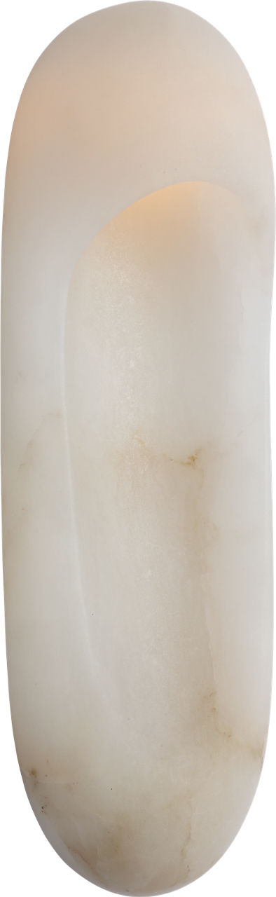 Esculpa 18" Elongated Wall Light | Alabaster and Antique-Burnished Brass
