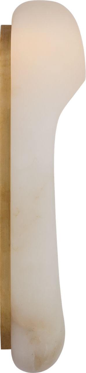 Esculpa 18" Elongated Wall Light | Alabaster and Antique-Burnished Brass