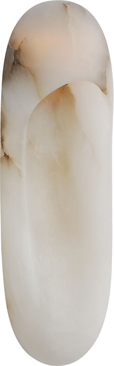 Esculpa 18" Elongated Wall Light | Alabaster and Bronze