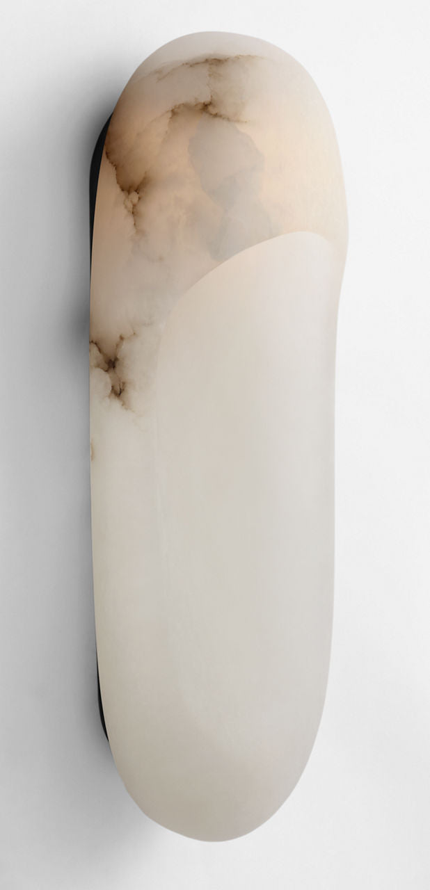 Esculpa 18" Elongated Wall Light | Alabaster and Bronze