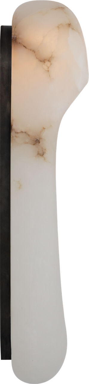 Esculpa 18" Elongated Wall Light | Alabaster and Bronze