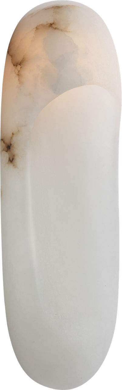 Esculpa 18" Elongated Wall Light | Alabaster and Polished Nickel