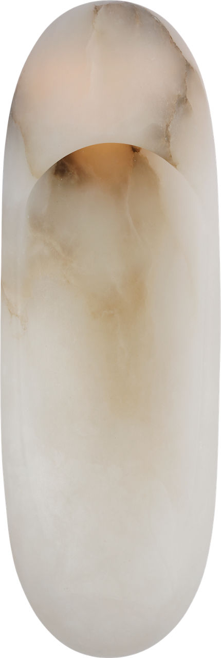 Esculpa 18" Elongated Wall Light | Alabaster and Polished Nickel