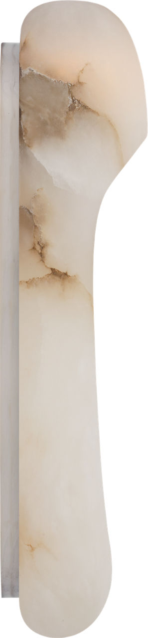 Esculpa 18" Elongated Wall Light | Alabaster and Polished Nickel