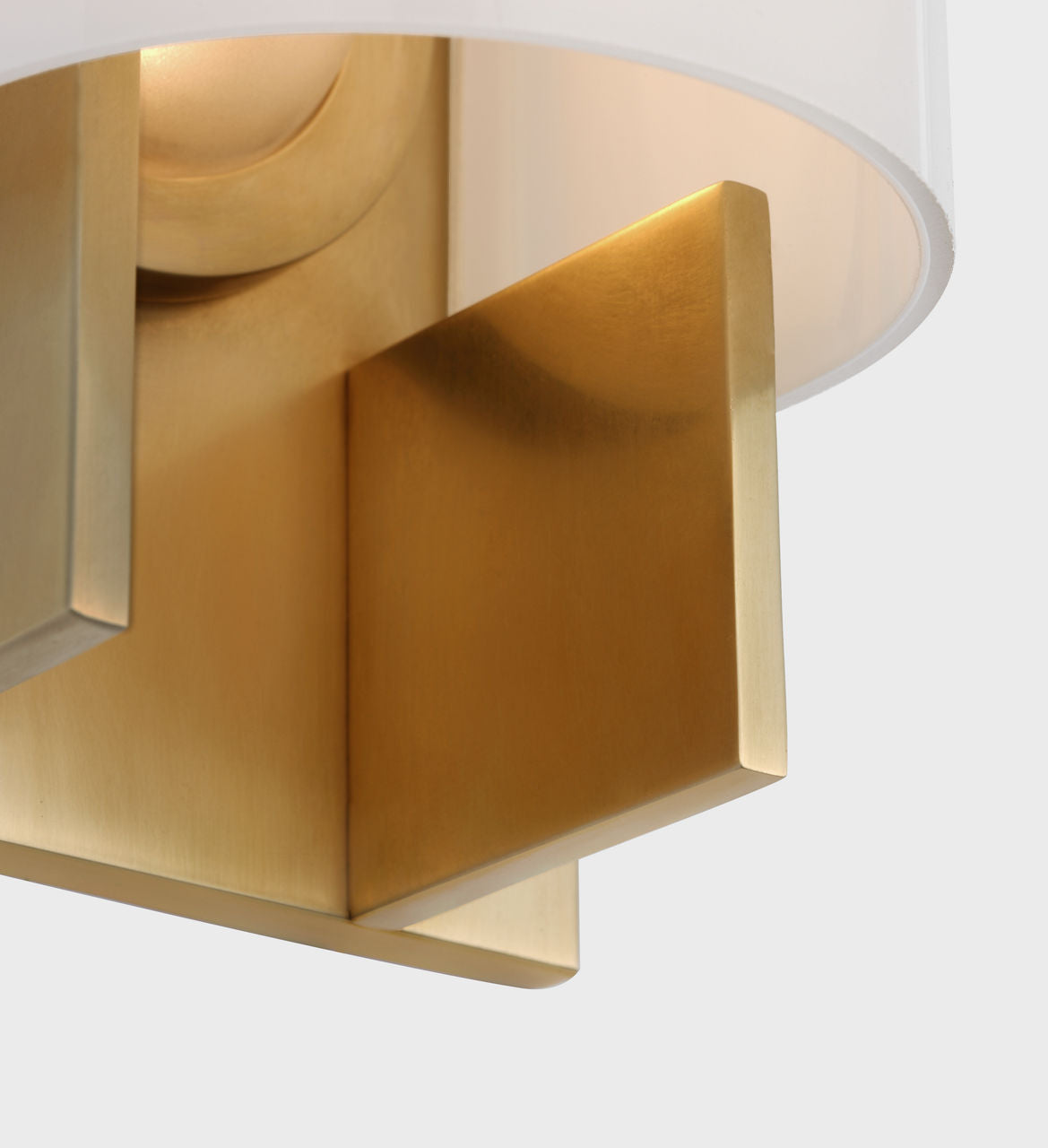 Trouve 8" Sconce | Antique-Burnished Brass | White Glass