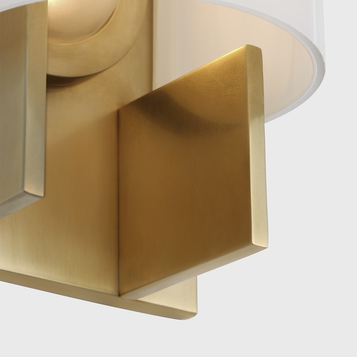 Trouve 8" Sconce | Antique-Burnished Brass | White Glass