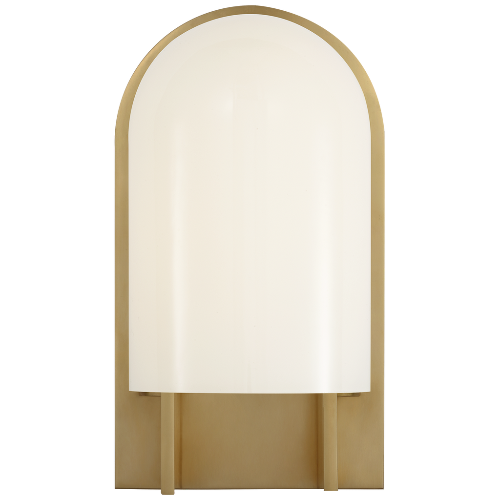 Trouve 8" Sconce | Antique-Burnished Brass | White Glass
