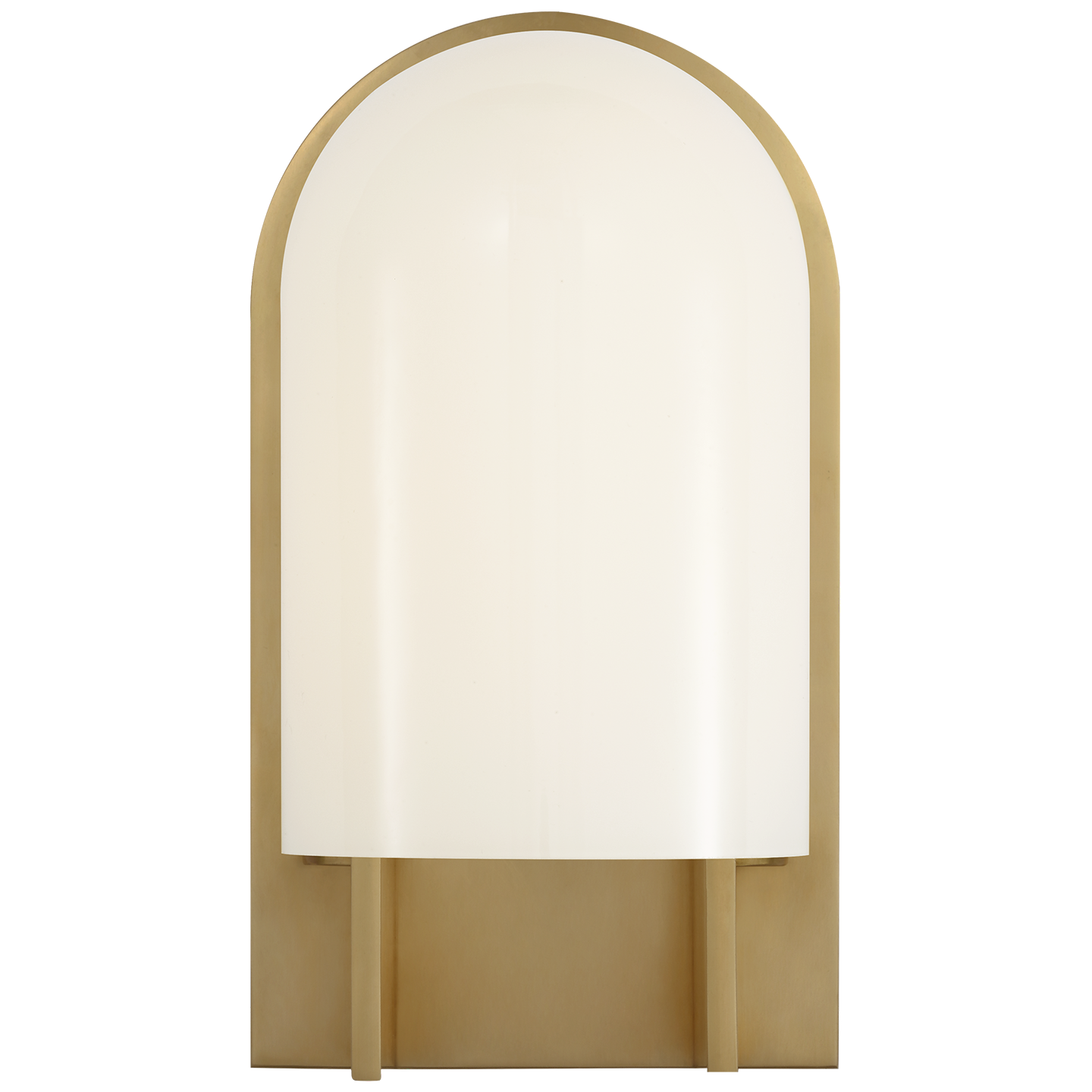 Trouve 8" Sconce | Antique-Burnished Brass | White Glass