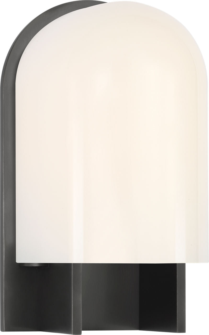 Trouve 8" Sconce | Bronze | White Glass