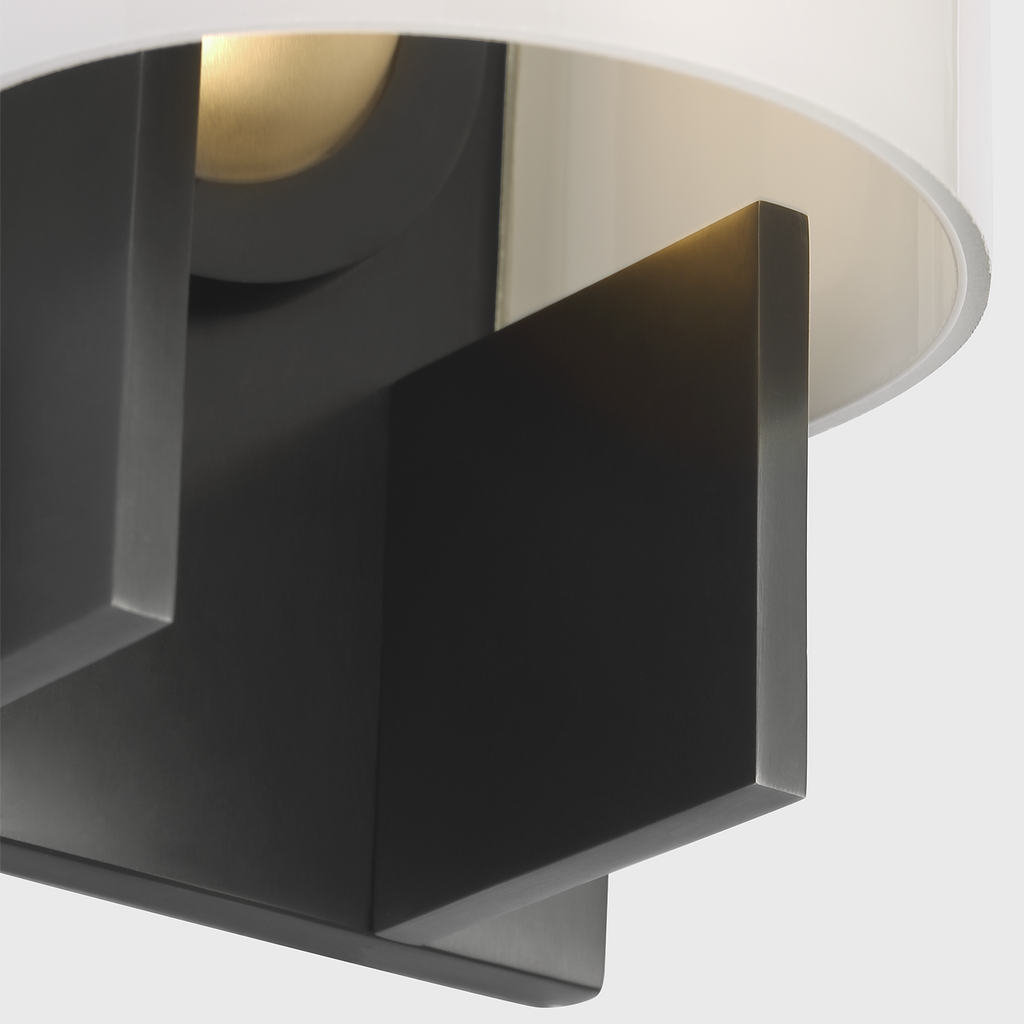 Trouve 8" Sconce | Bronze | White Glass