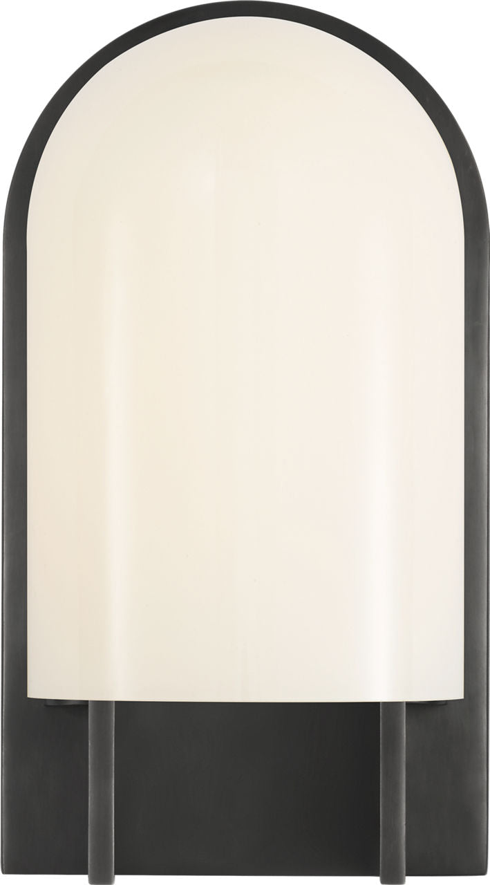 Trouve 8" Sconce | Bronze | White Glass