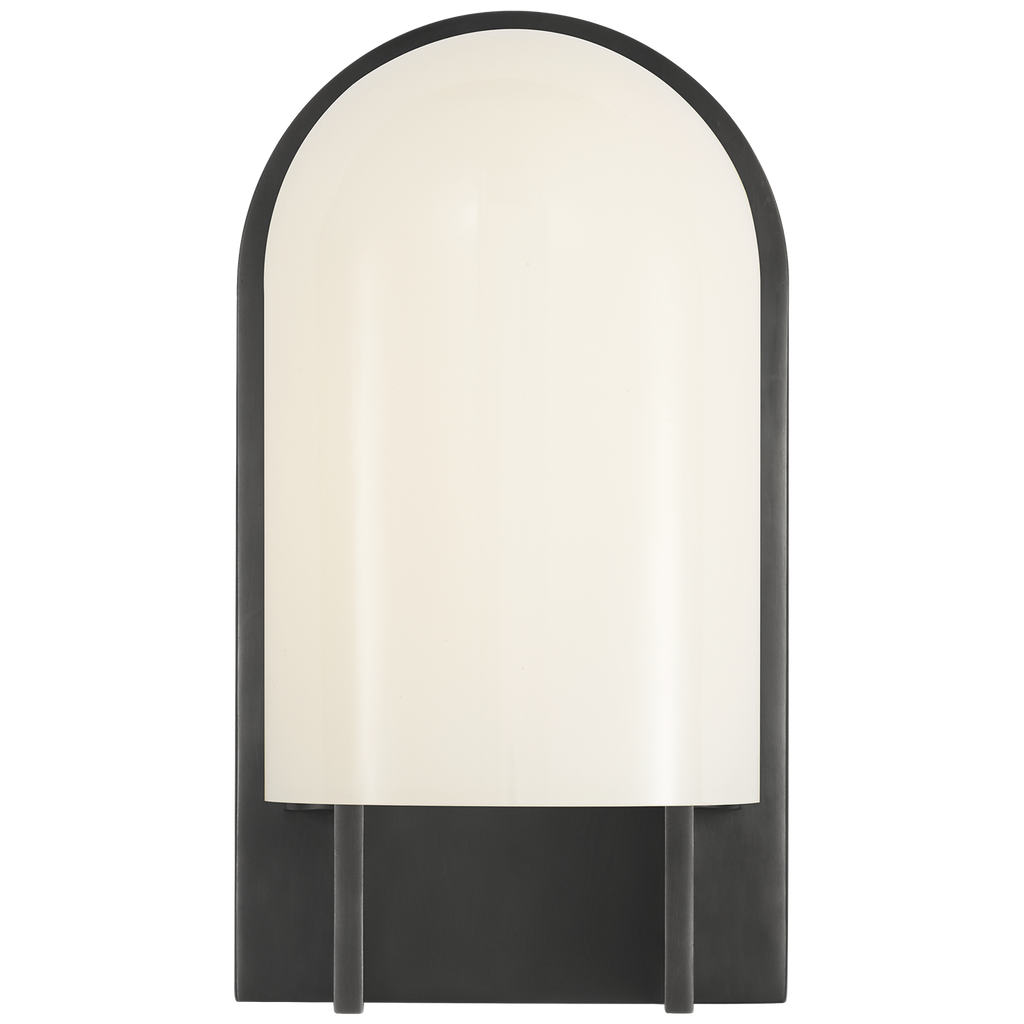 Trouve 8" Sconce | Bronze | White Glass