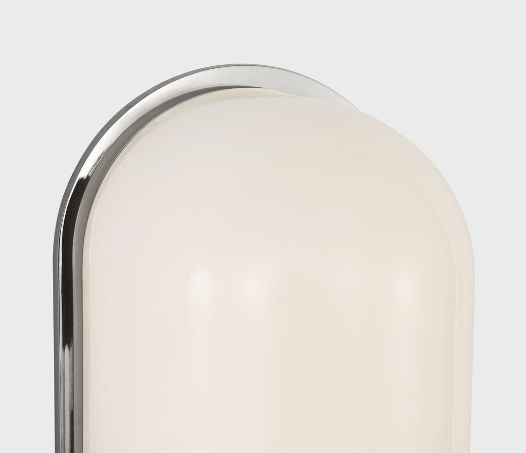 Trouve 8" Sconce | Polished Nickel | White Glass