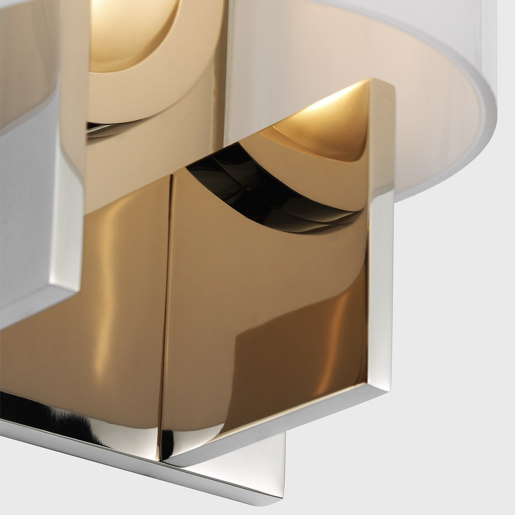 Trouve 8" Sconce | Polished Nickel | White Glass