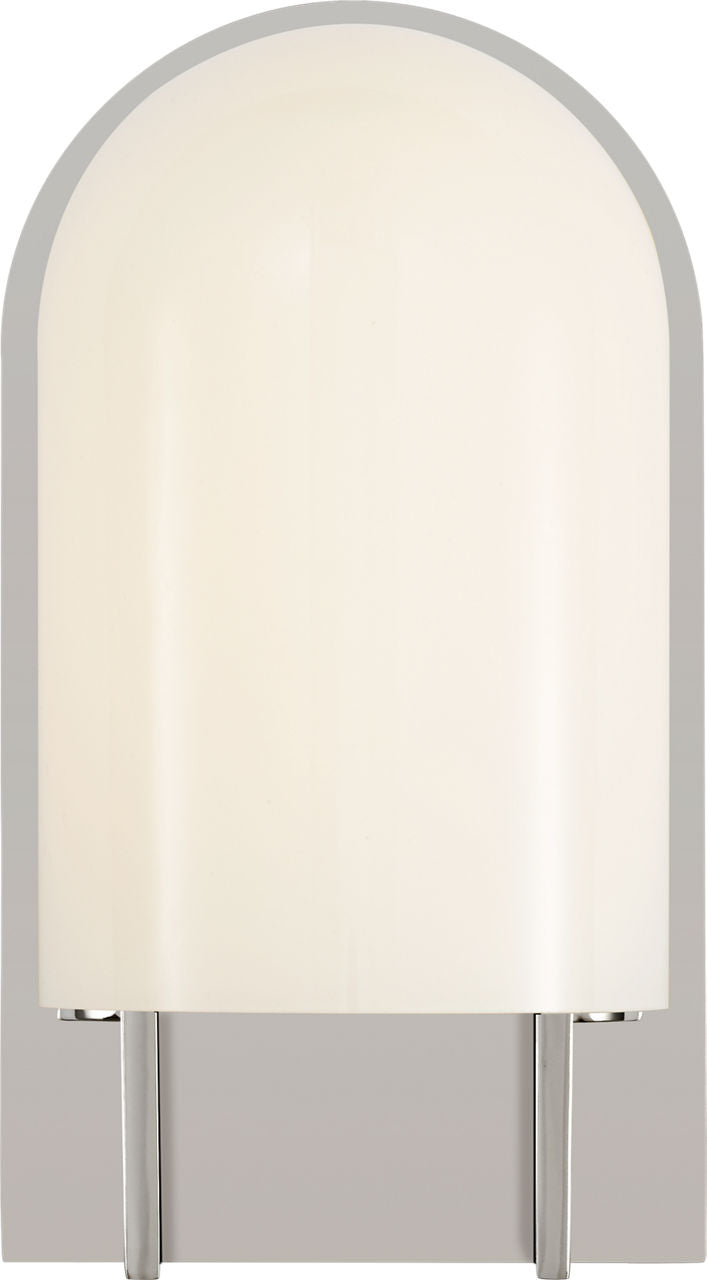 Trouve 8" Sconce | Polished Nickel | White Glass