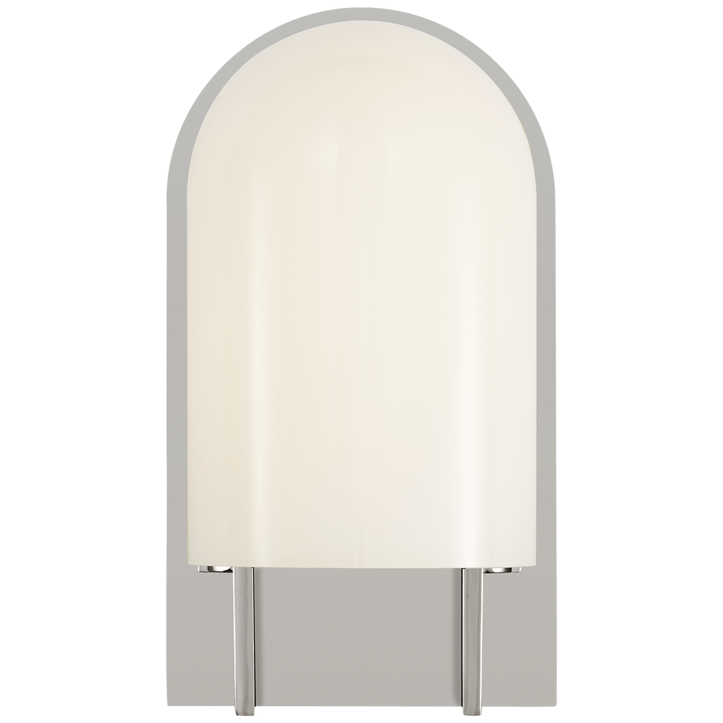 Trouve 8" Sconce | Polished Nickel | White Glass