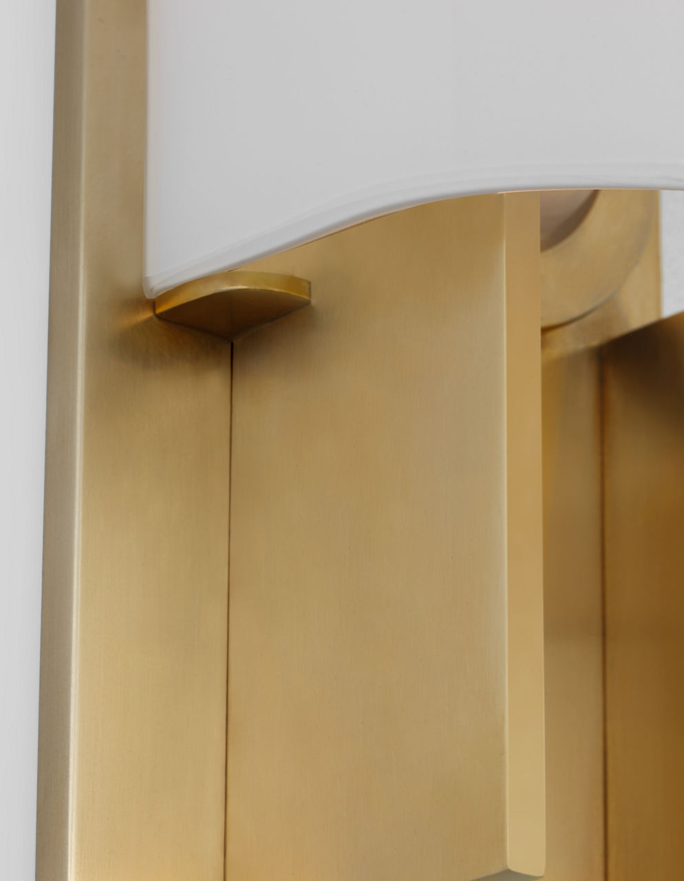 Trouve 14" Sconce | Antique-Burnished Brass | White Glass
