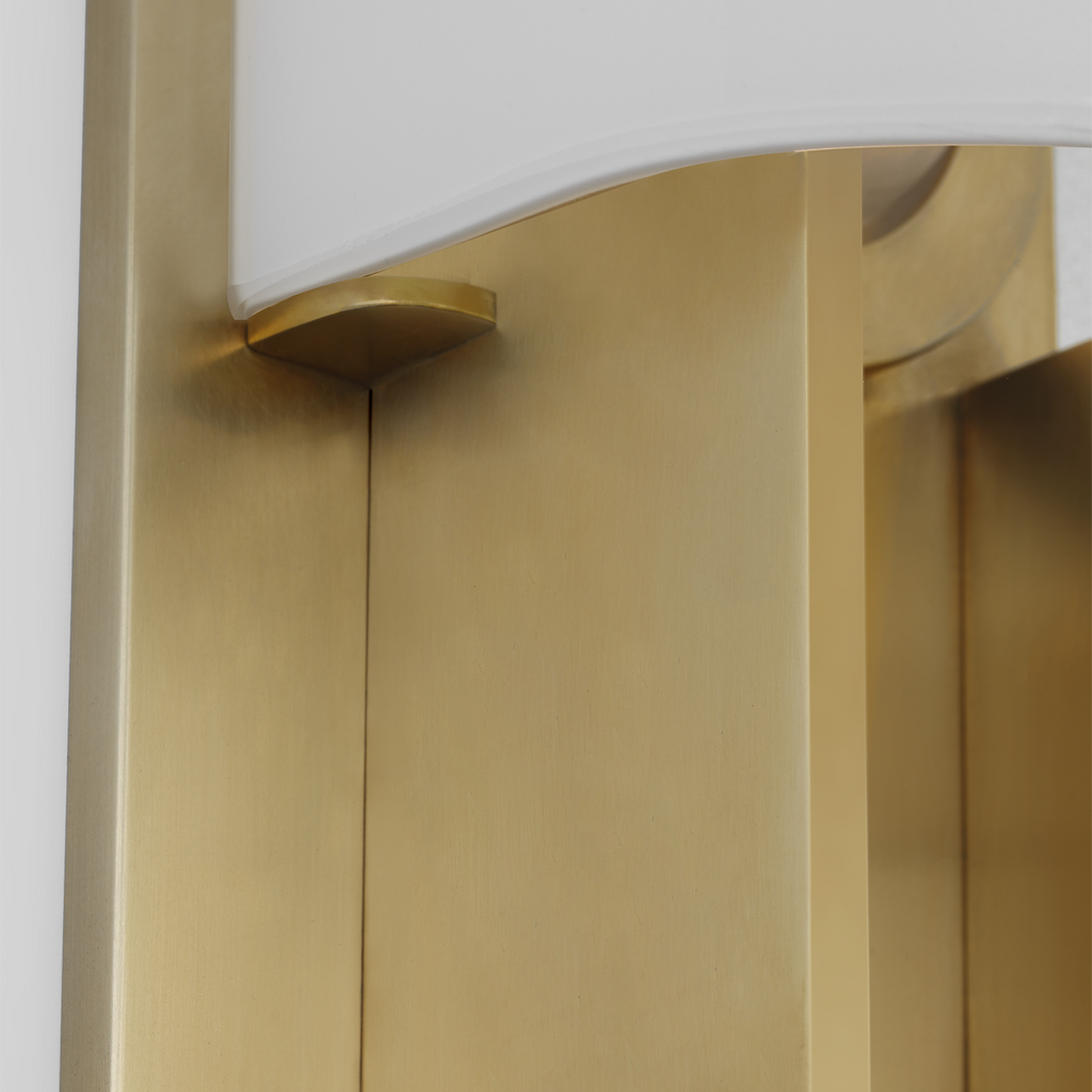 Trouve 14" Sconce | Antique-Burnished Brass | White Glass