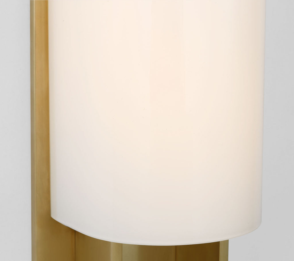 Trouve 14" Sconce | Antique-Burnished Brass | White Glass