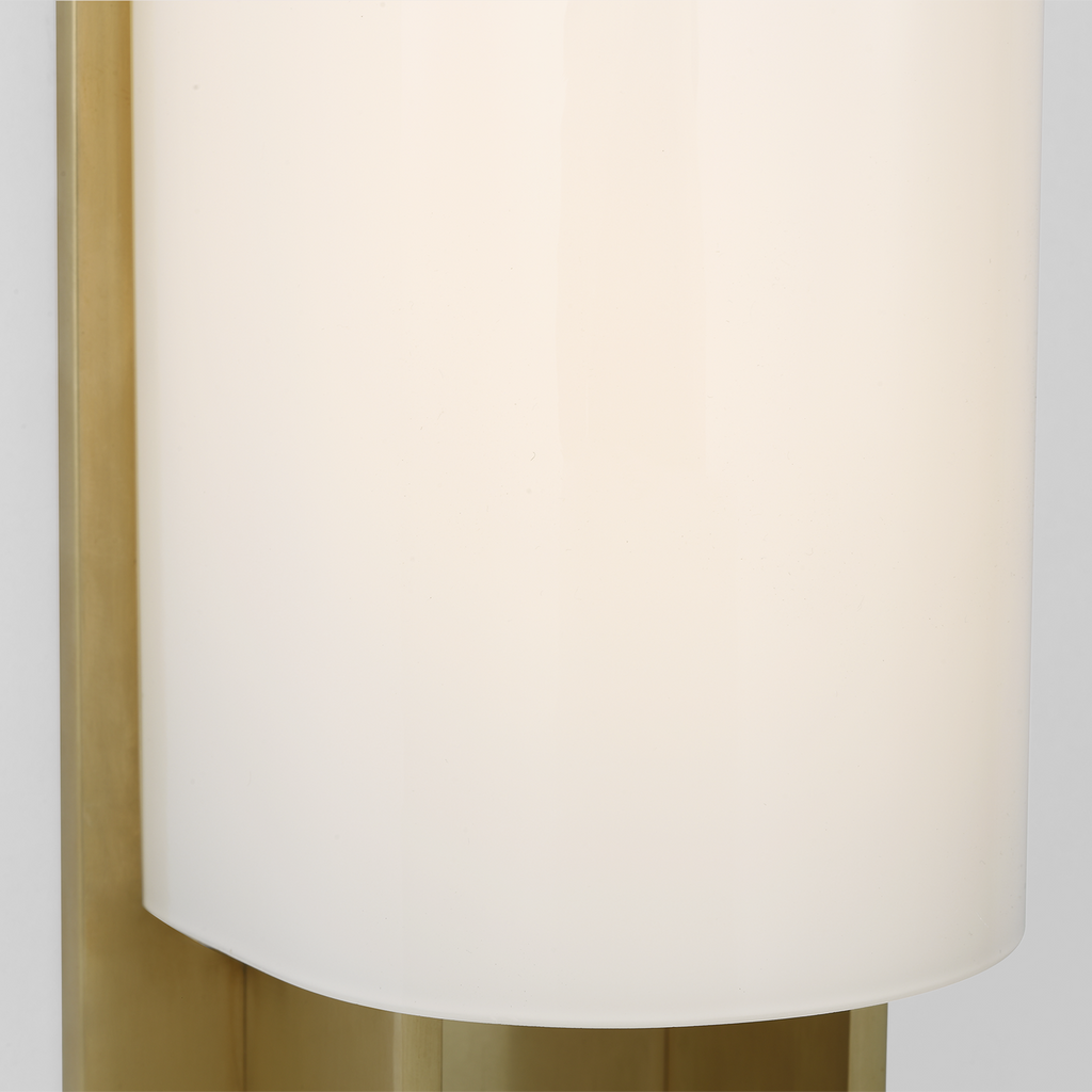 Trouve 14" Sconce | Antique-Burnished Brass | White Glass
