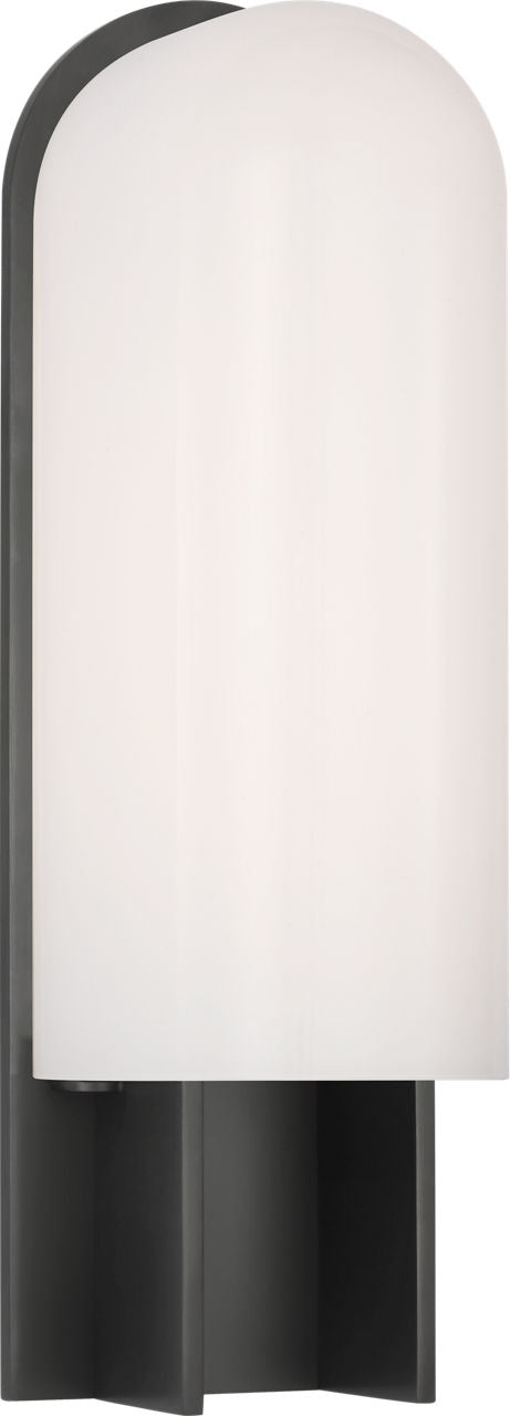 Trouve 14" Sconce | Bronze | White Glass