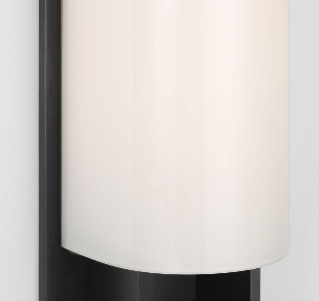 Trouve 14" Sconce | Bronze | White Glass