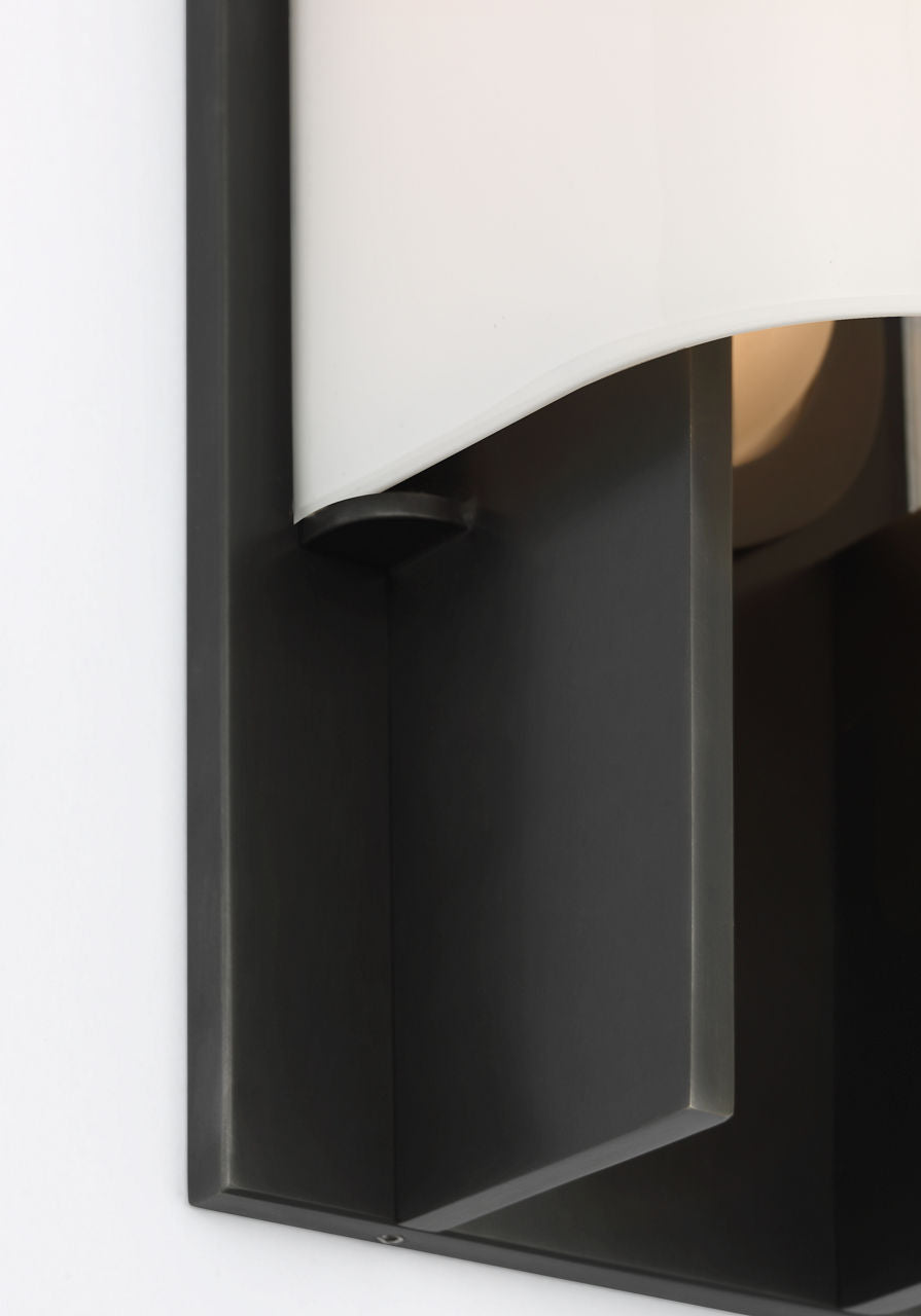Trouve 14" Sconce | Bronze | White Glass