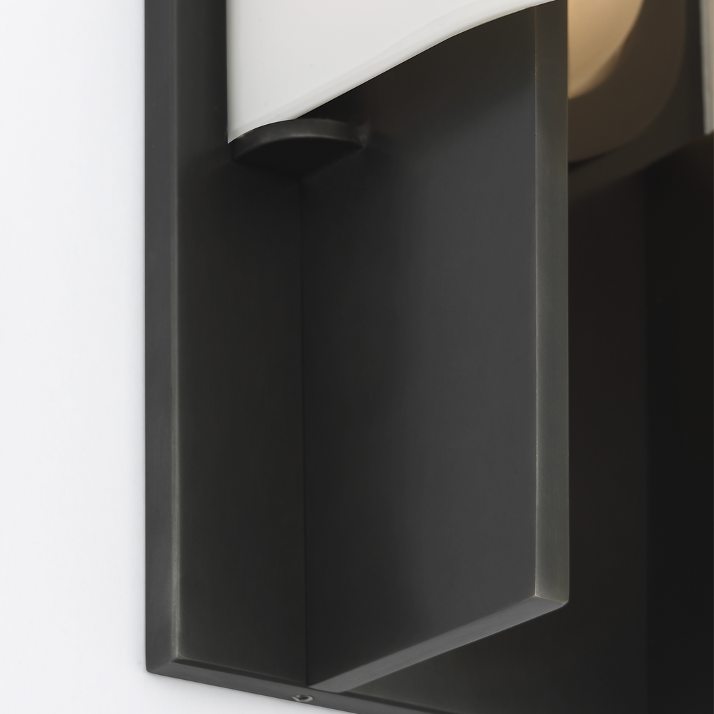 Trouve 14" Sconce | Bronze | White Glass