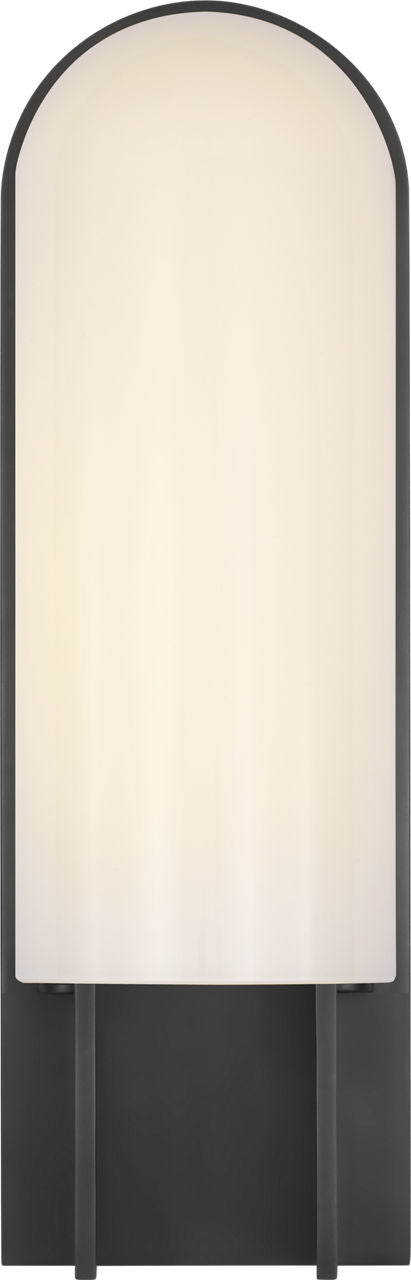 Trouve 14" Sconce | Bronze | White Glass