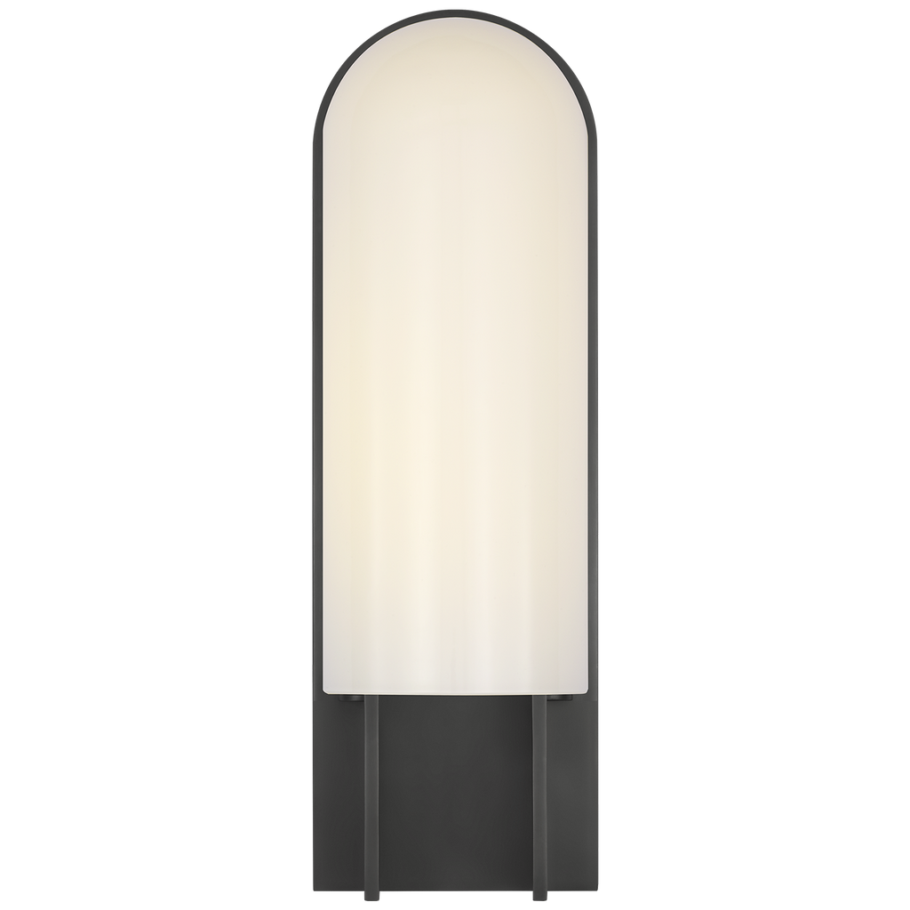 Trouve 14" Sconce | Bronze | White Glass
