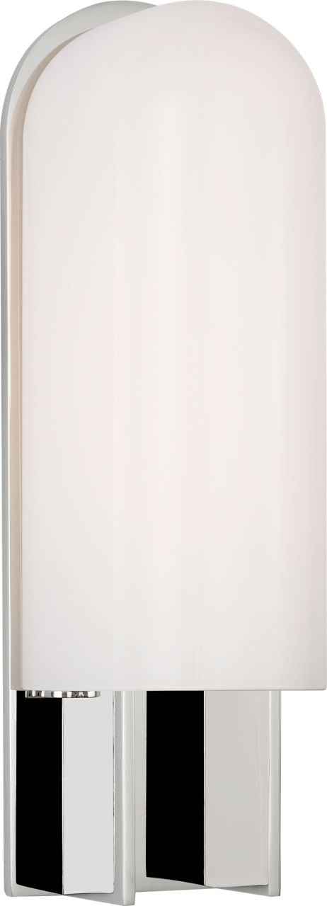 Trouve 14" Sconce | Polished Nickel | White Glass