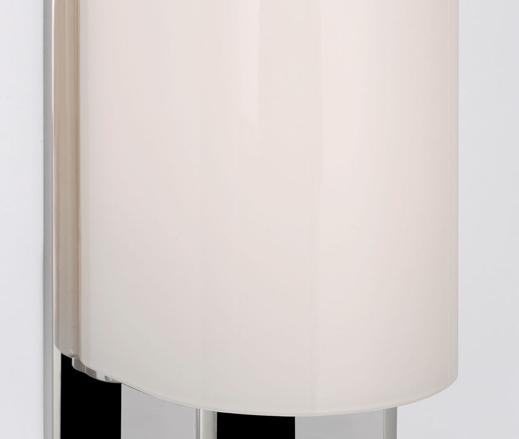 Trouve 14" Sconce | Polished Nickel | White Glass