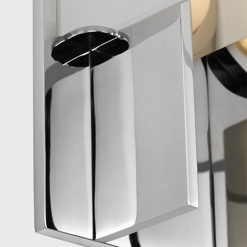 Trouve 14" Sconce | Polished Nickel | White Glass